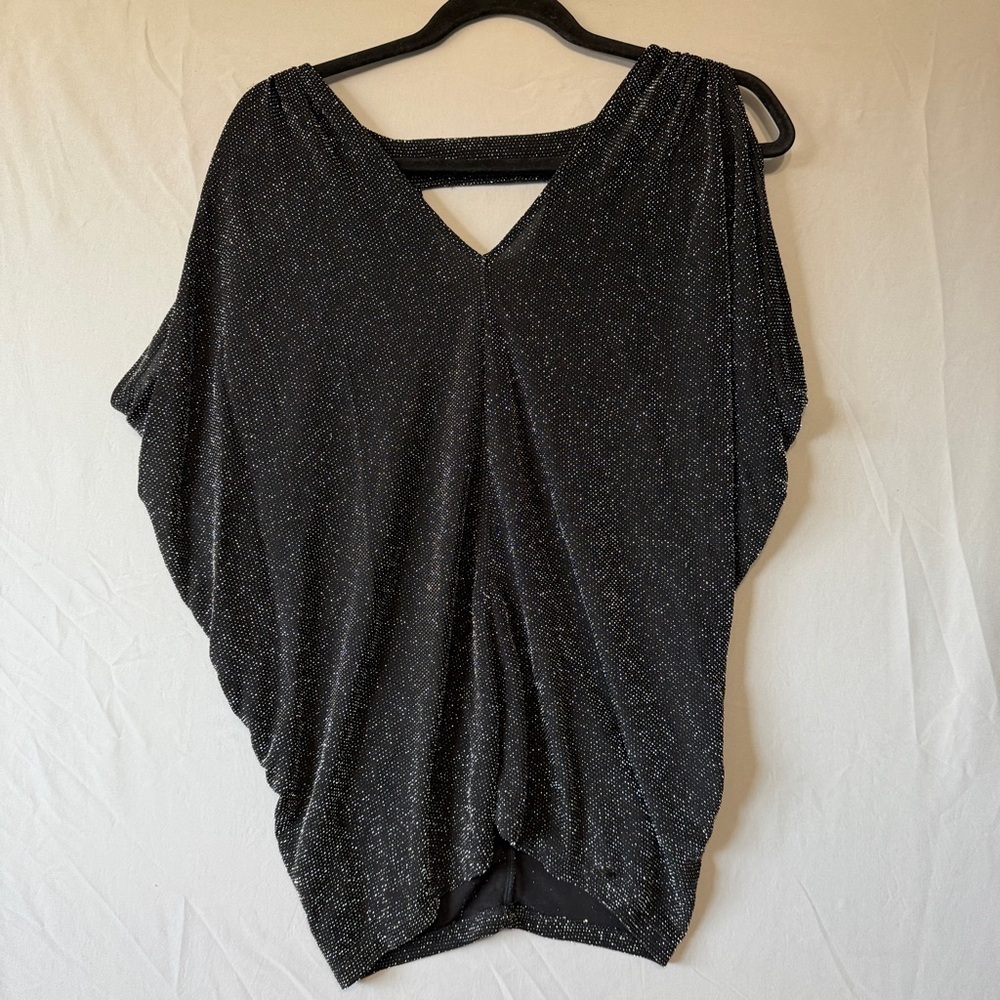 Guess Womens Sleeveless Sparkle Going Out Top Size Medium Black Event Guest